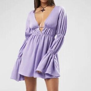 We Wore What purple long sleeve dress